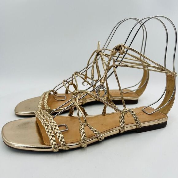 Schutz Lunah Braided Flat Gladiator Sandals Size 9.5B - Picture 8 of 13